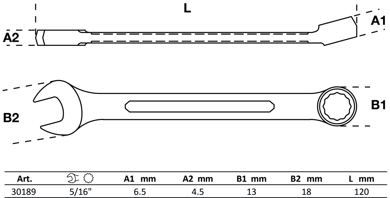 BGS 30189 ZOLL Ringmaulschlüssel SW 5/16" warm geschmiedet