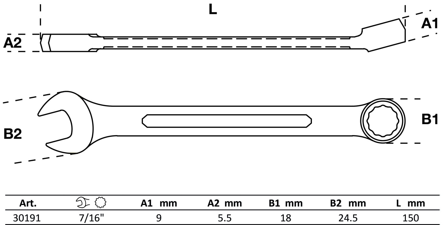 BGS 30191 ZOLL Ringmaulschlüssel SW 7/16" warm geschmiedet