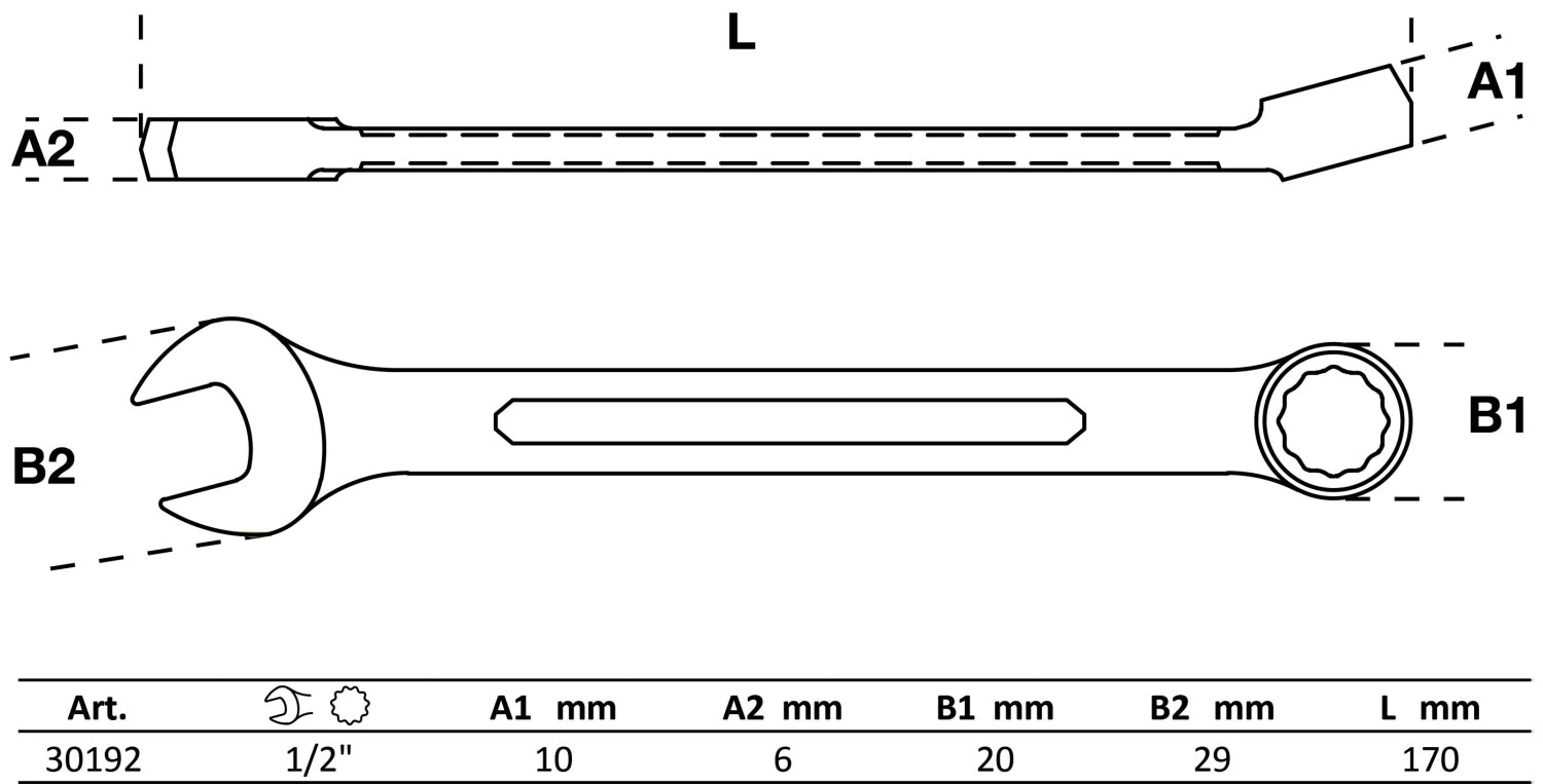 BGS 30192 ZOLL Ringmaulschlüssel SW 1/2" warm geschmiedet