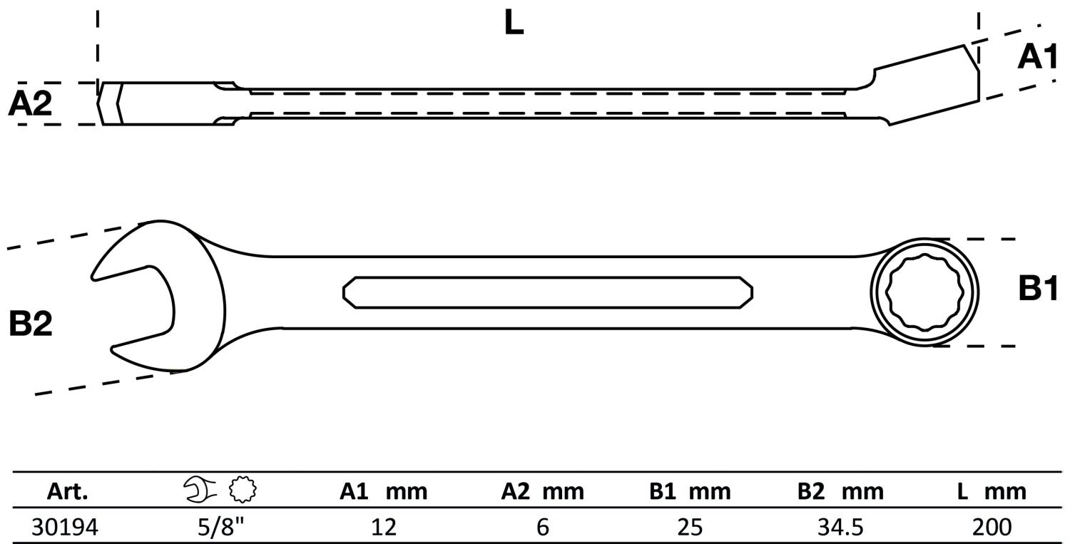 BGS 30194 ZOLL Ringmaulschlüssel SW 5/8" warm geschmiedet