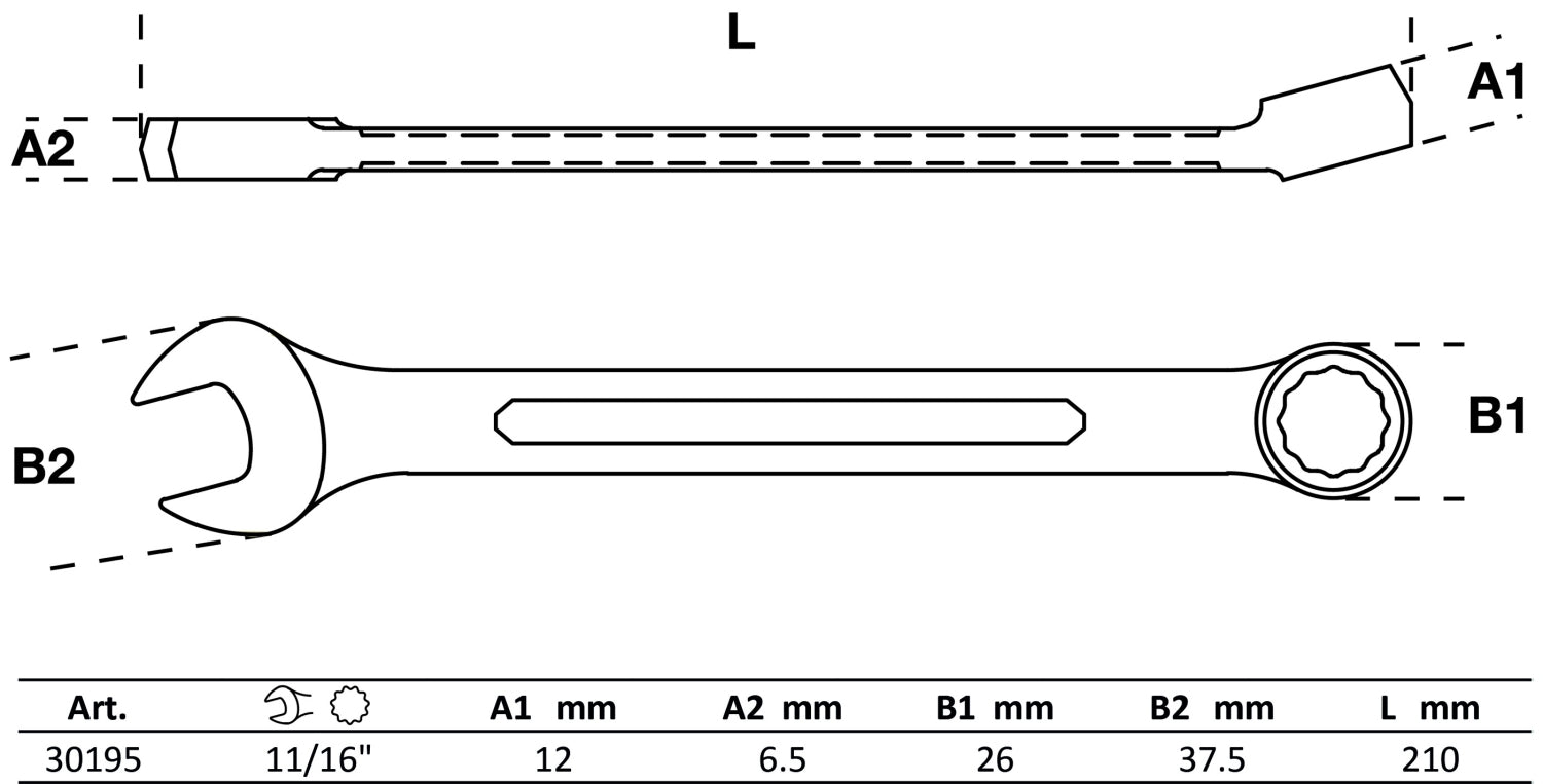 BGS 30195 ZOLL Ringmaulschlüssel SW 11/16" warm geschmiedet