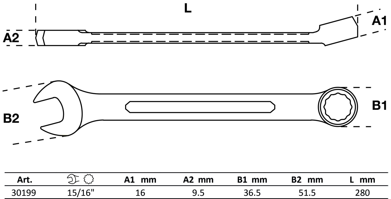 BGS 30199 ZOLL Ringmaulschlüssel SW 15/16" warm geschmiedet