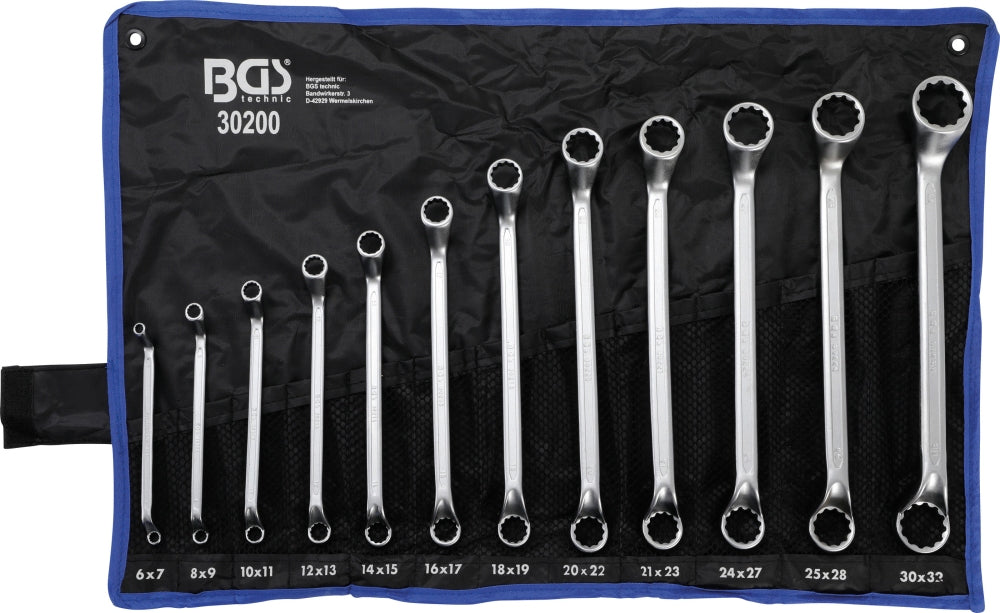 BGS 30200 Satz Doppelringschlüssel gekröpft SW 6 - 32mm metrisch 12 teilig kalt geschmiedet