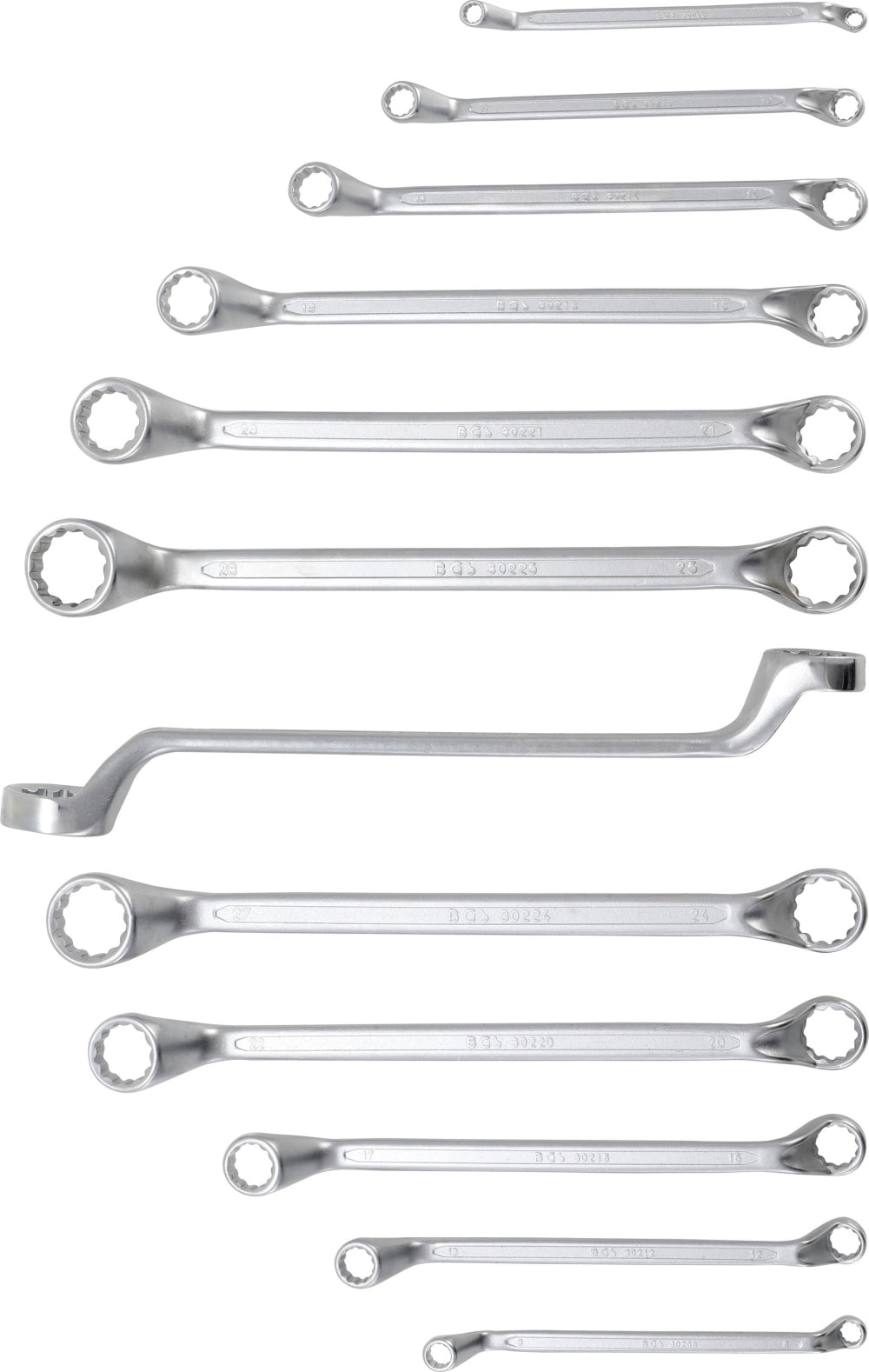 BGS 30200 Satz Doppelringschlüssel gekröpft SW 6 - 32mm metrisch 12 teilig kalt geschmiedet