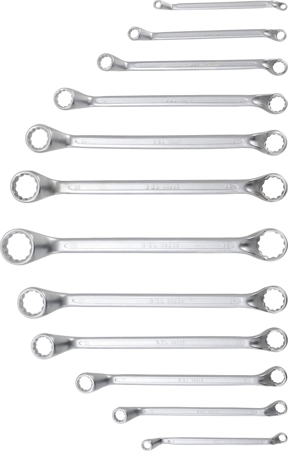 BGS 30200 Satz Doppelringschlüssel gekröpft SW 6 - 32mm metrisch 12 teilig kalt geschmiedet