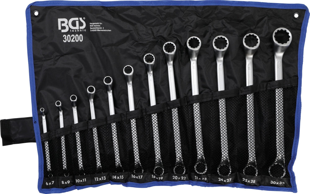 BGS 30200 Satz Doppelringschlüssel gekröpft SW 6 - 32mm metrisch 12 teilig kalt geschmiedet