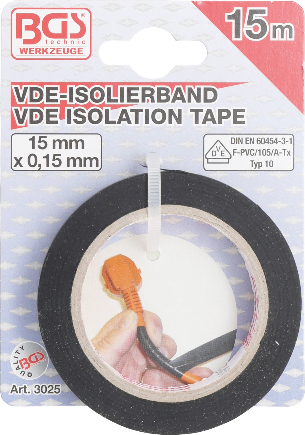 BGS 3025 VDE Isolierband Länge 15 Meter 1 Rolle