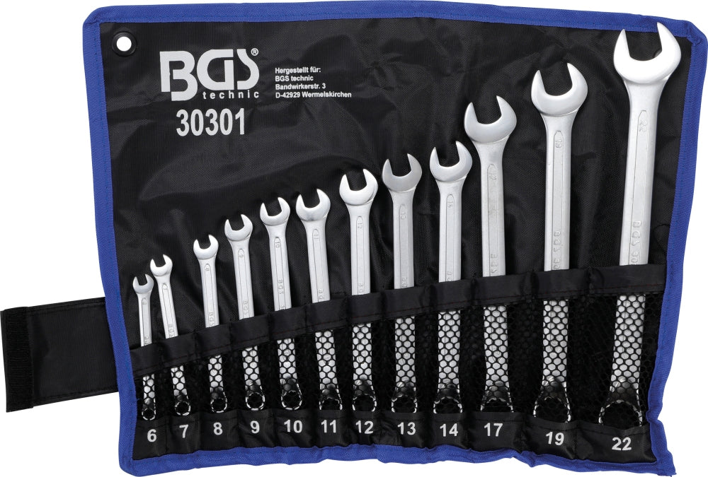 BGS 30301 Satz Ringmaulschlüssel gekröpft SW 6 - 22mm metrisch 12 teilig
