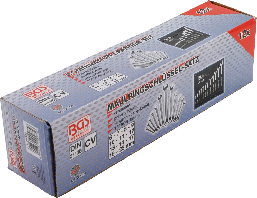 BGS 30301 Satz Ringmaulschlüssel gekröpft SW 6 - 22mm metrisch 12 teilig