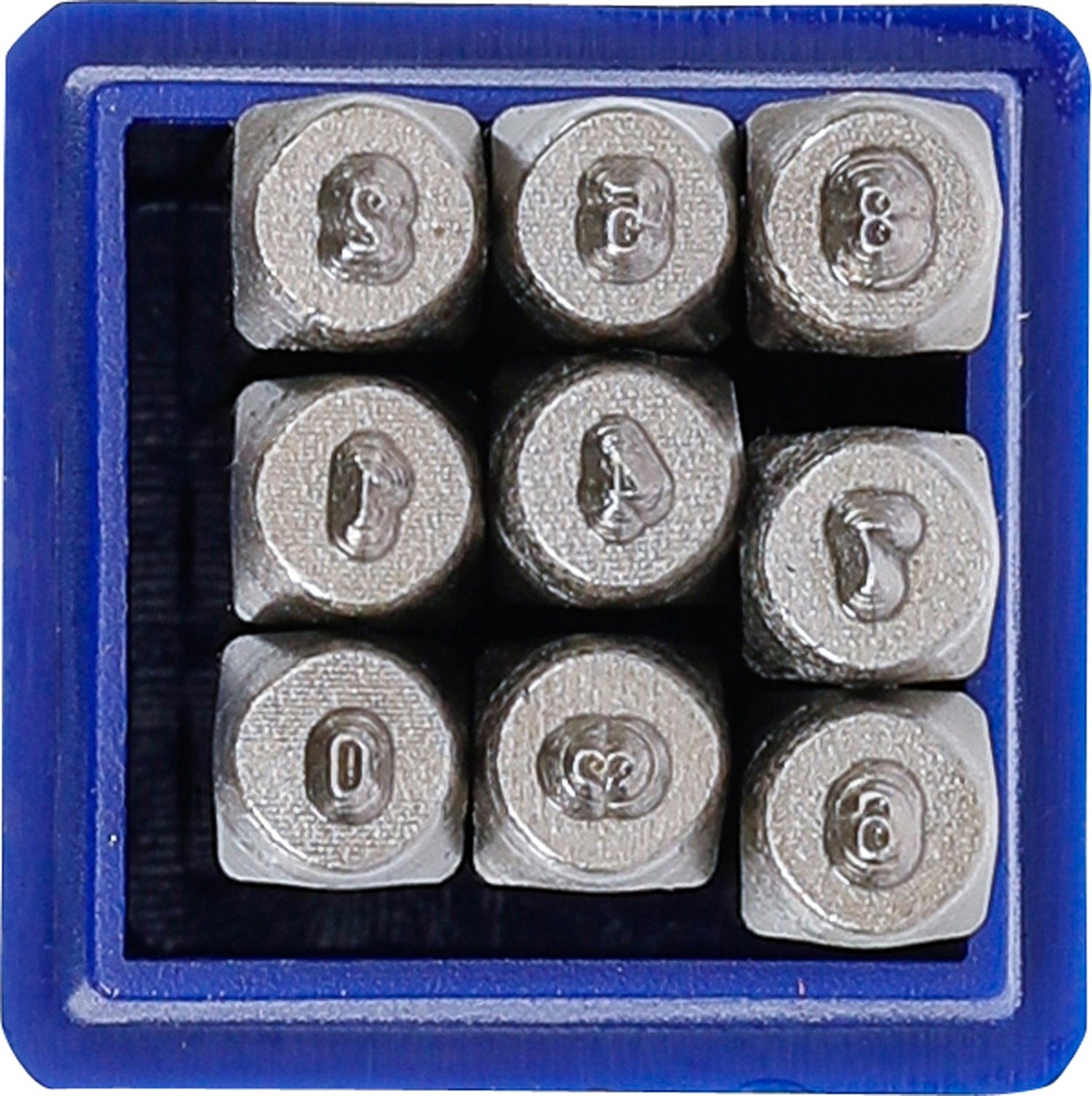 BGS 3031 Einschlagzahlen Höhe 2mm im Kästchen aus Kunststoff