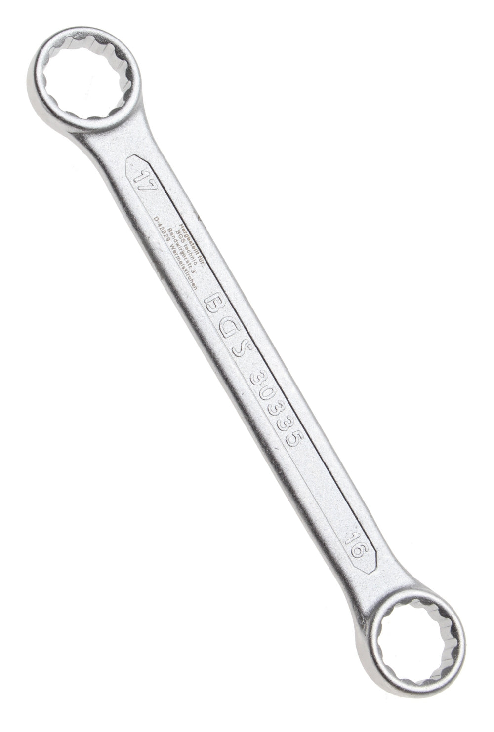 BGS 30335 Doppelringschlüssel extra flach SW 16 x 17mm metrisch kalt geschmiedet