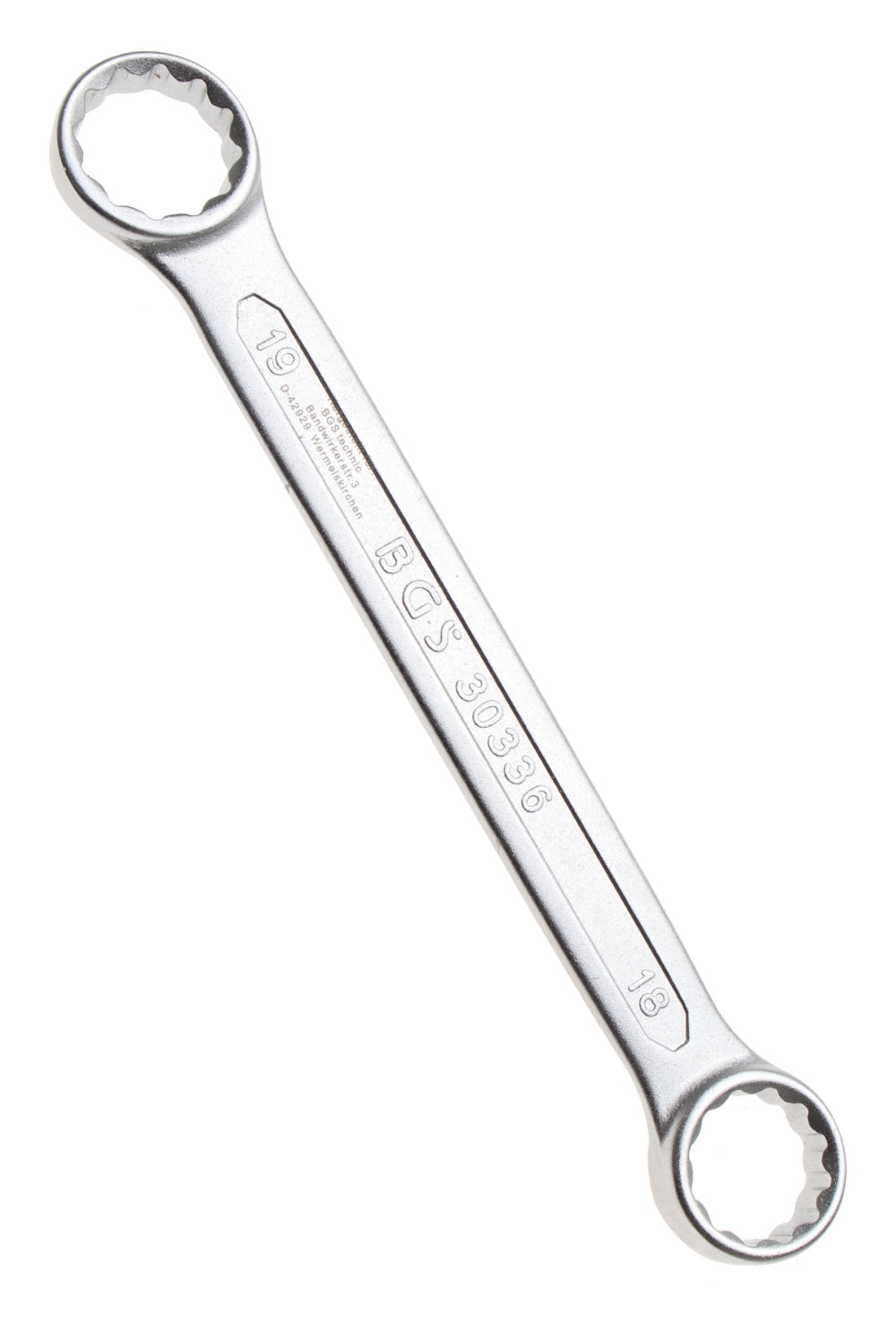 BGS 30336 Doppelringschlüssel extra flach SW 18 x 19mm metrisch kalt geschmiedet