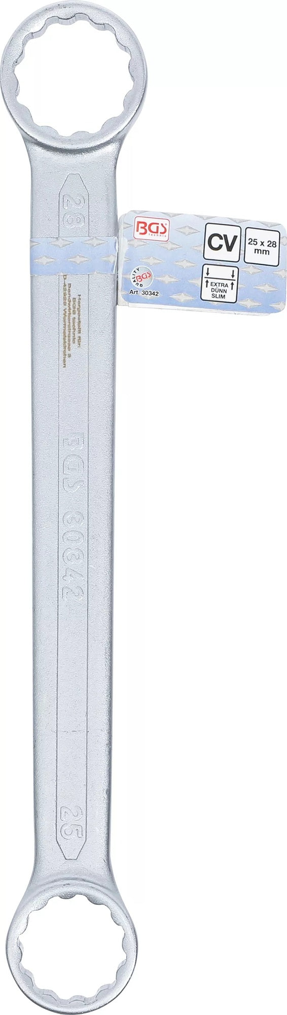 BGS 30342 Doppelringschlüssel extra flach SW 25 x 28mm metrisch kalt geschmiedet