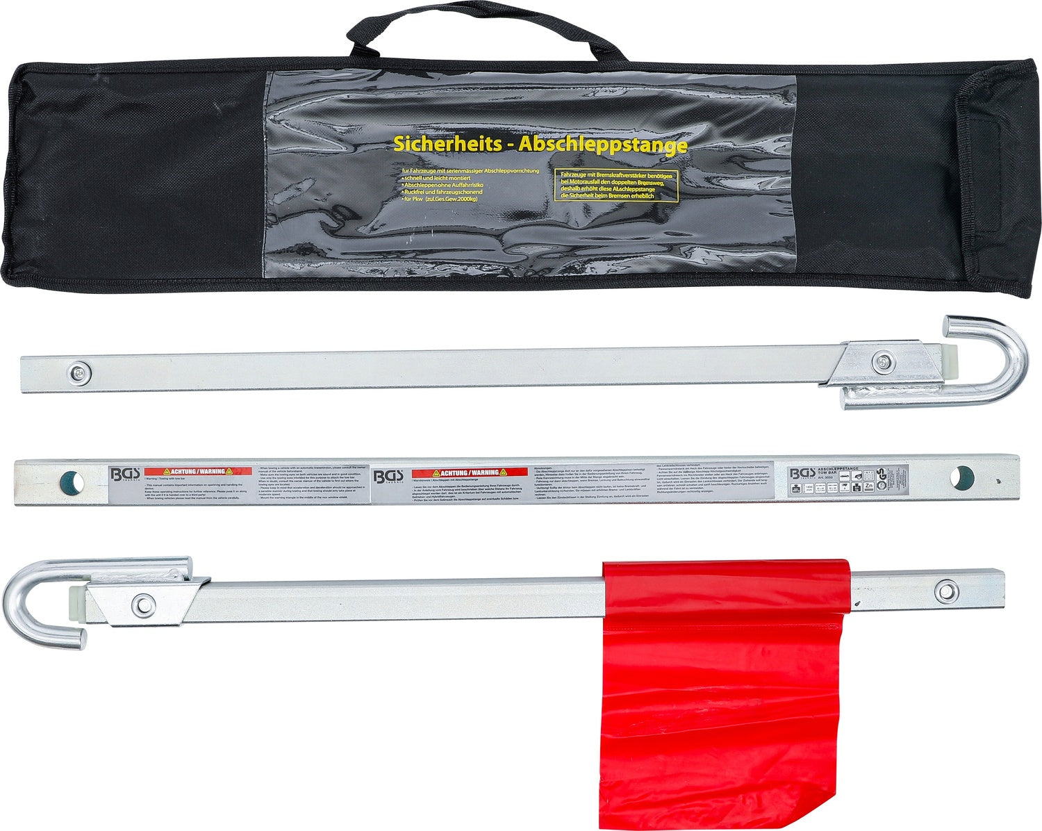 BGS 3050 Abschleppstange max. Belastung 2000kg Länge 1,8m 63teilig