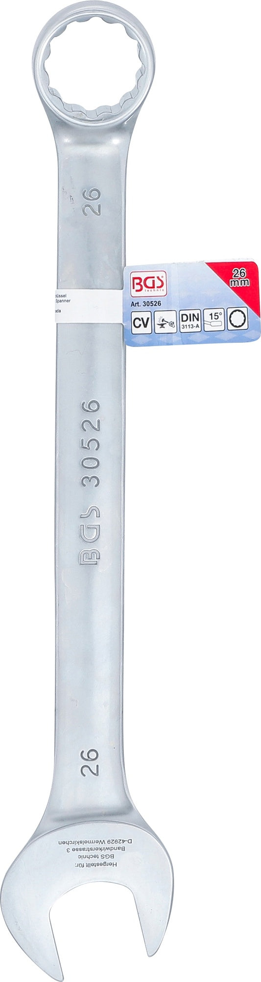 BGS 30526 Ringmaulschlüssel SW 26mm metrisch kalt geschmiedet seidenmatt