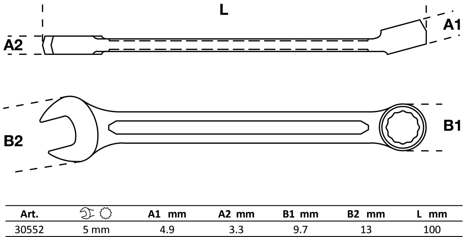 BGS 30552 Ringmaulschlüssel SW 5mm metrisch kalt geschmiedet