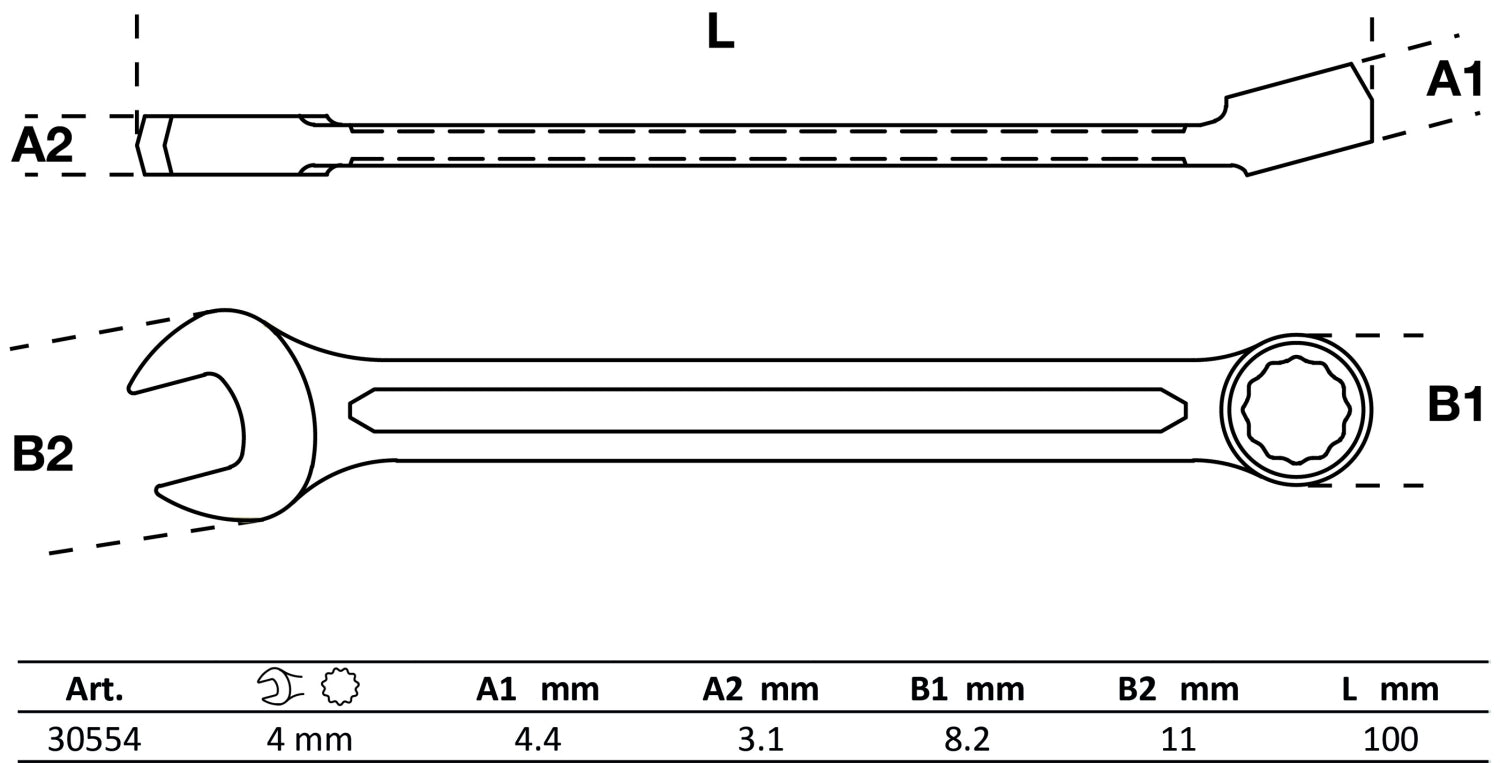 BGS 30554 Ringmaulschlüssel SW 4mm metrisch kalt geschmiedet