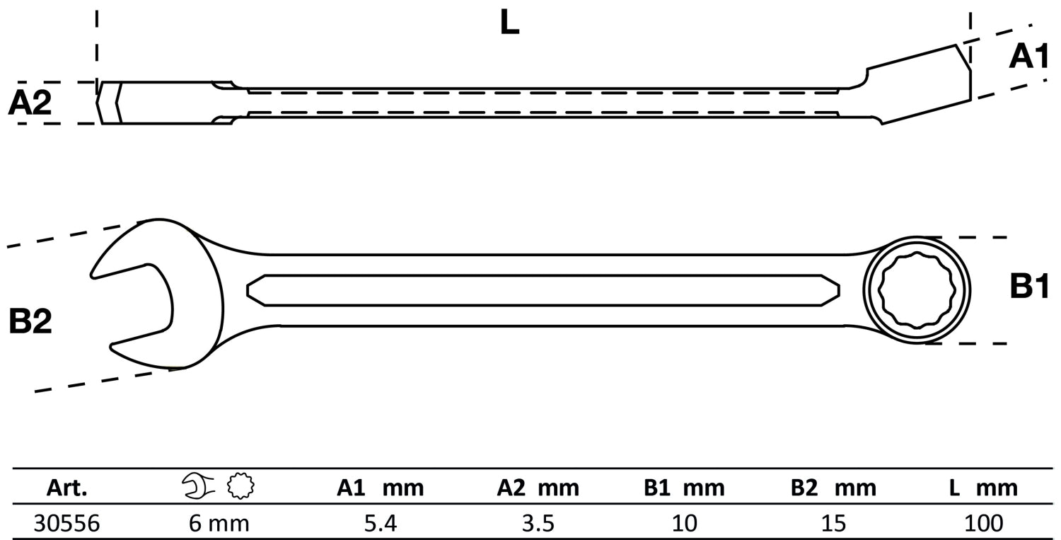 BGS 30556 Ringmaulschlüssel SW 6mm metrisch kalt geschmiedet
