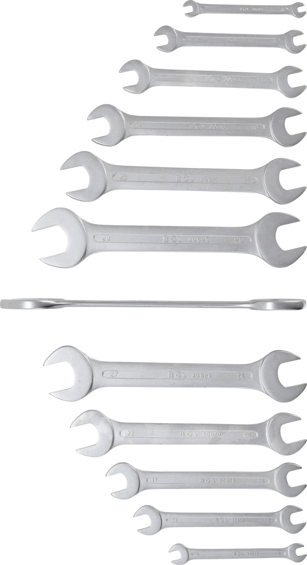 BGS 30601 Satz Doppelmaulschlüssel SW 6 - 32mm metrisch kalt geschmiedet 12 teilig