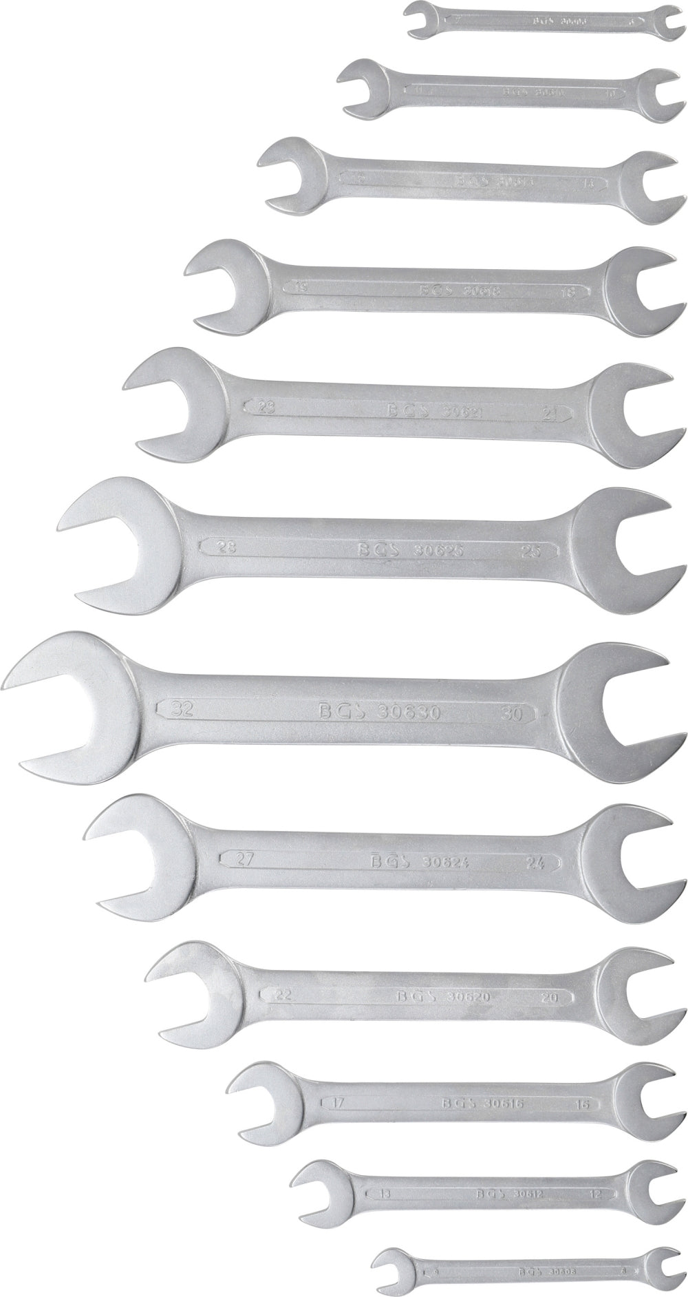 BGS 30601 Satz Doppelmaulschlüssel SW 6 - 32mm metrisch kalt geschmiedet 12 teilig