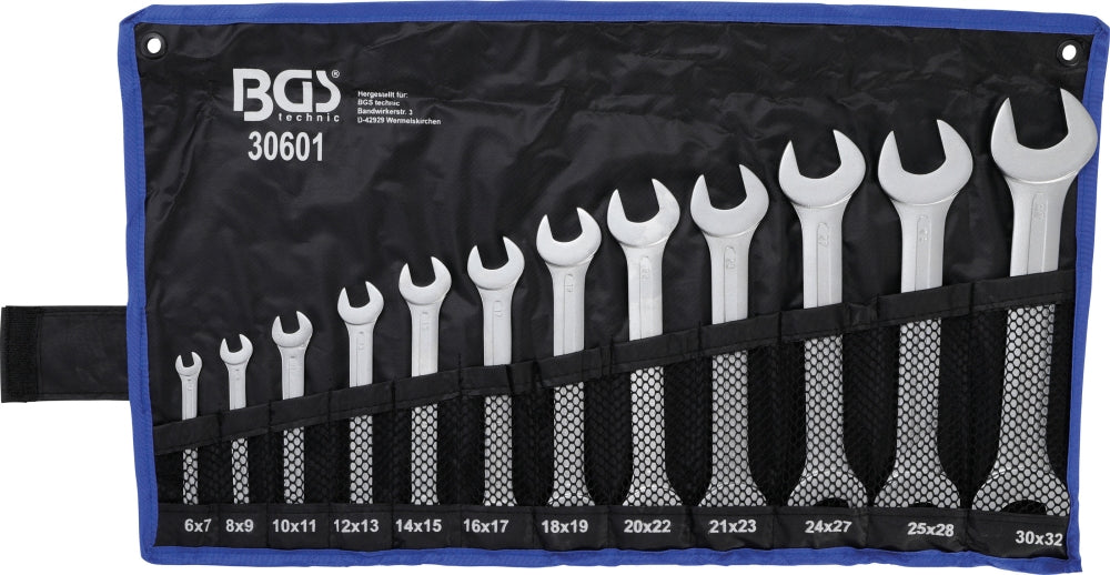 BGS 30601 Satz Doppelmaulschlüssel SW 6 - 32mm metrisch kalt geschmiedet 12 teilig