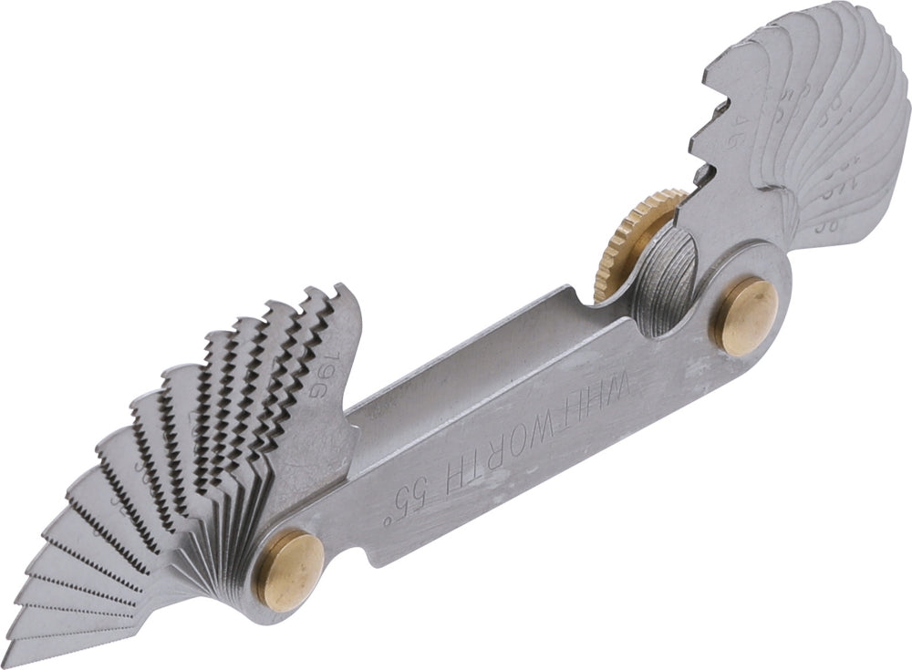 BGS 3068 Doppel Gewindelehre / Gewindeschablone Whitworth 28 Blatt