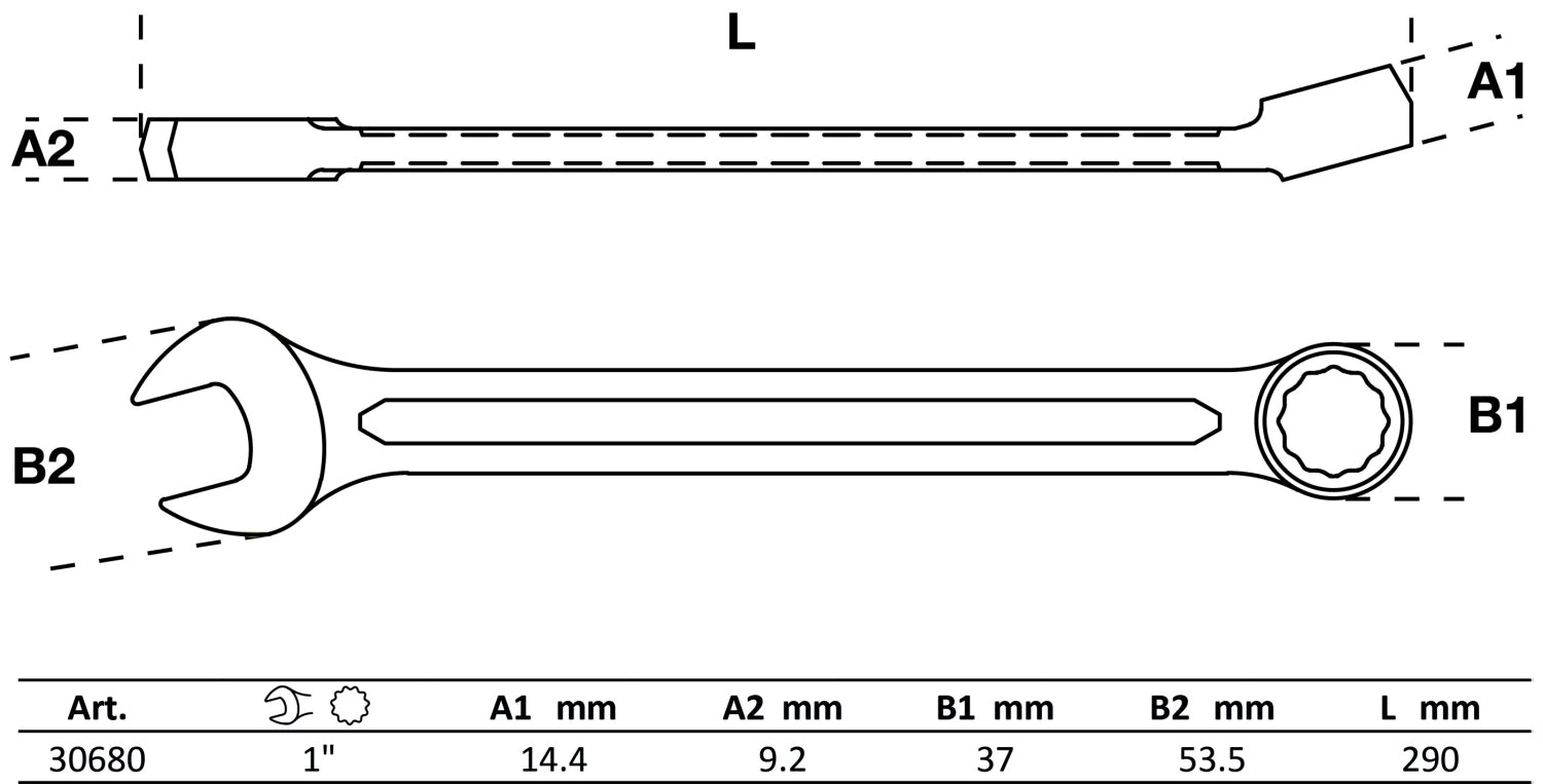 BGS 30680 ZOLL Ringmaulschlüssel SAE SW 1" kalt geschmiedet