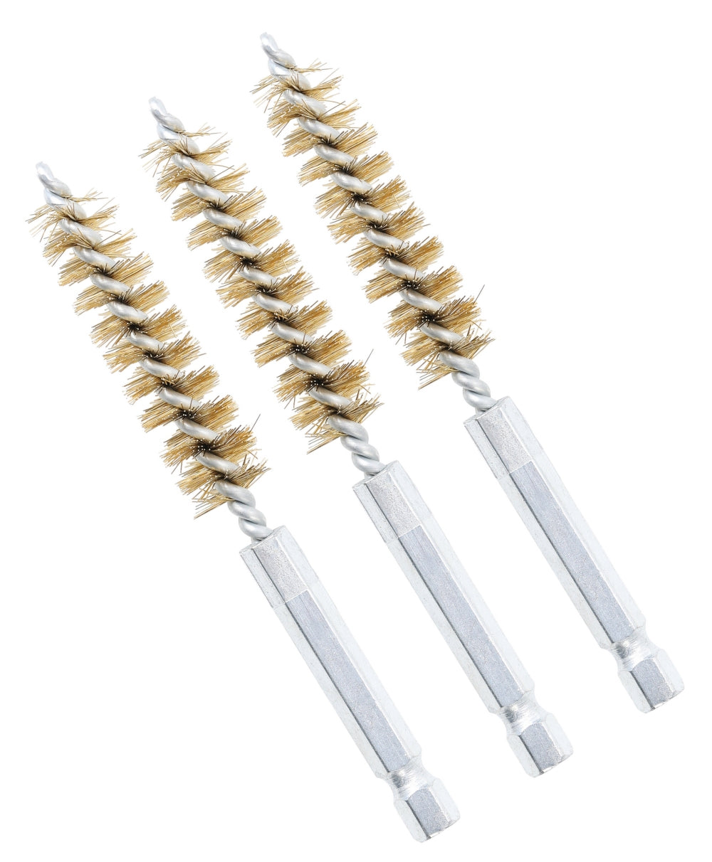 BGS 3078-12-M Messingbürste 12mm Antrieb Außensechskant 6,3mm (1/4") 3 teilig