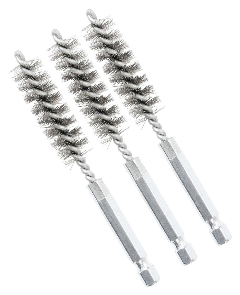 BGS 3078-13-S Stahlbürste 13mm Antrieb Außensechskant 6,3mm (1/4") 3 teilig