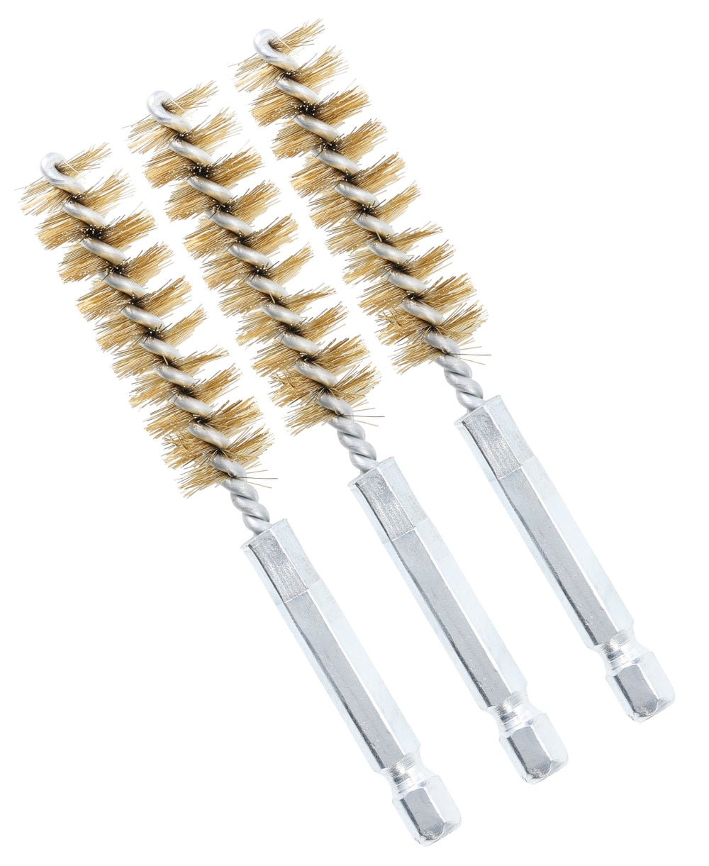 BGS 3078-14-M Messingbürste 14mm Antrieb Außensechskant 6,3mm (1/4") 3 teilig