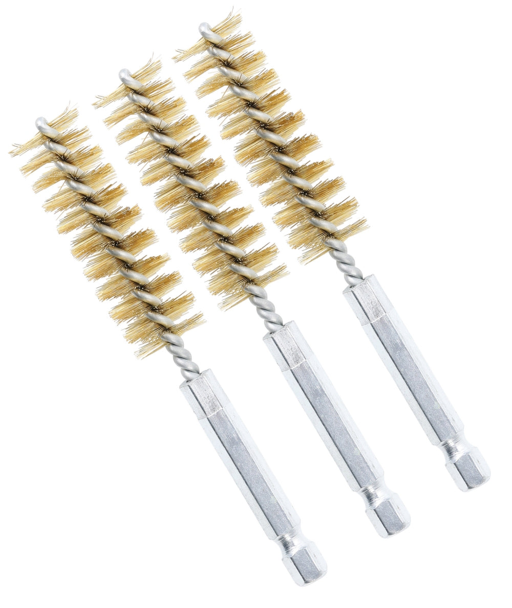 BGS 3078-15-M Messingbürste 15mm Antrieb Außensechskant 6,3mm (1/4") 3 teilig