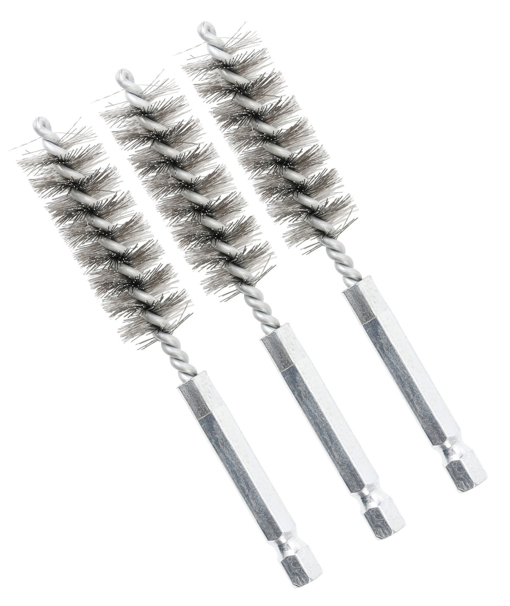 BGS 3078-15-S Stahlbürste 15mm Antrieb Außensechskant 6,3mm (1/4") 3 teilig