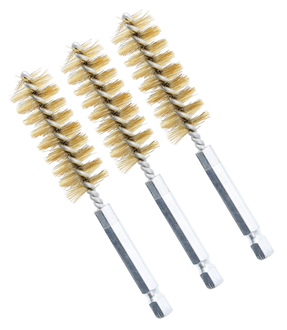 BGS 3078-17-M Messingbürste 17mm Antrieb Außensechskant 6,3mm (1/4") 3 teilig