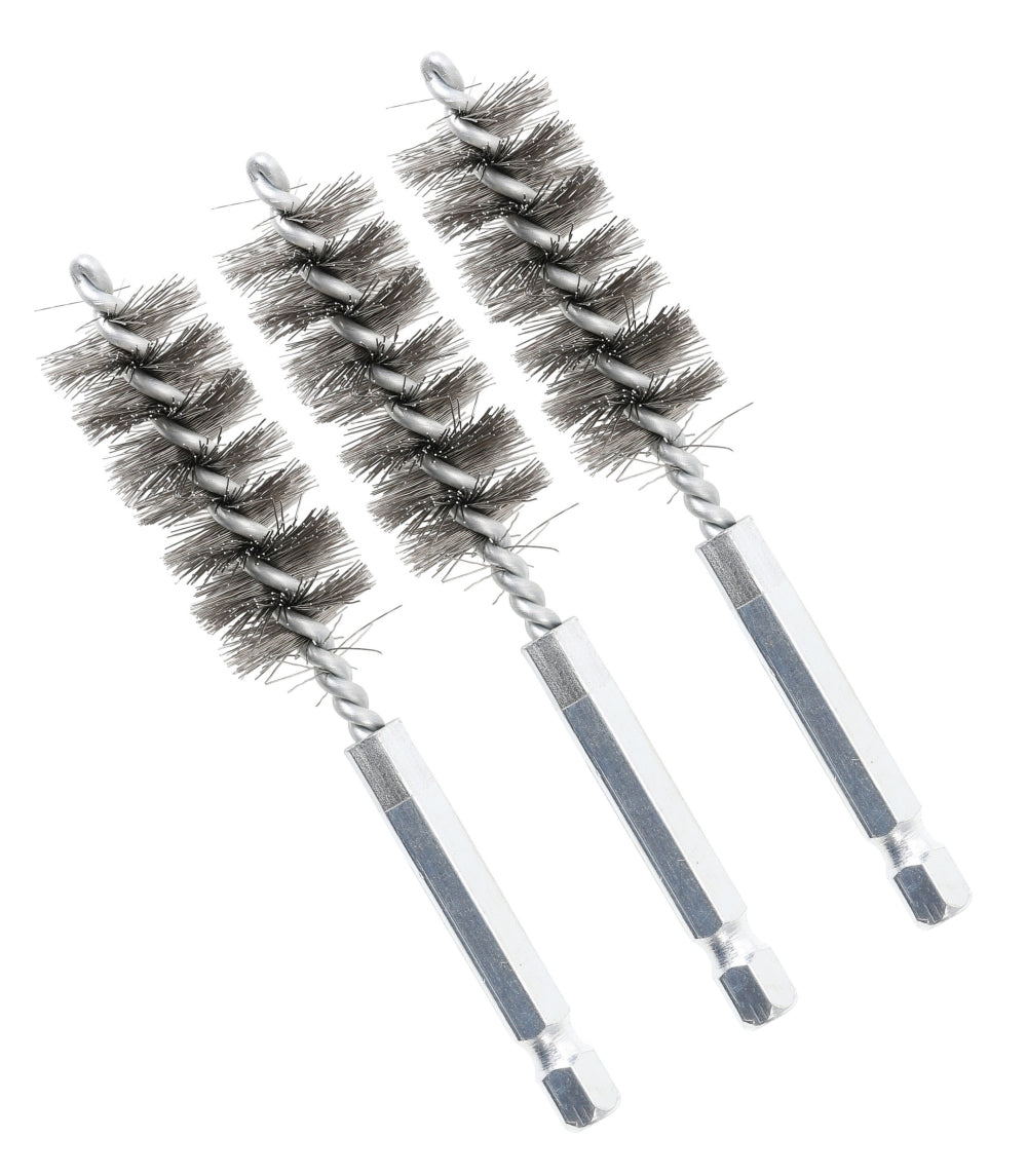 BGS 3078-17-S Stahlbürste 17mm Antrieb Außensechskant 6,3mm (1/4") 3 teilig