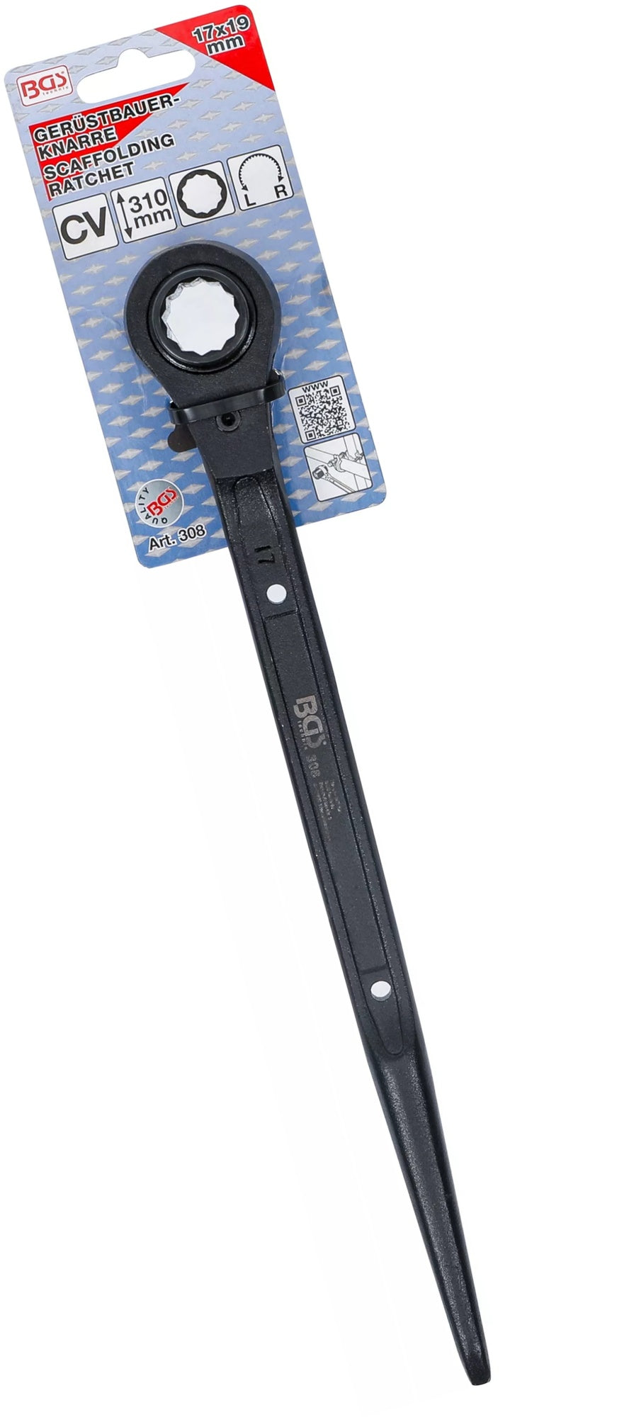 BGS 308 Gerüstbauknarre SW 17 x 19mm Gerüstbauratsche Japanratsche Knarre Gerüstbau