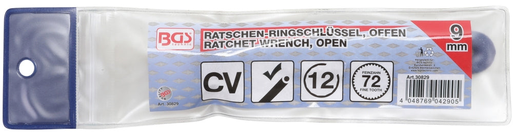 BGS 30829 Ratschenringschlüssel offen SW 9mm