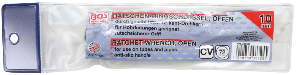 BGS 30830 Ratschenringschlüssel offen SW 10mm