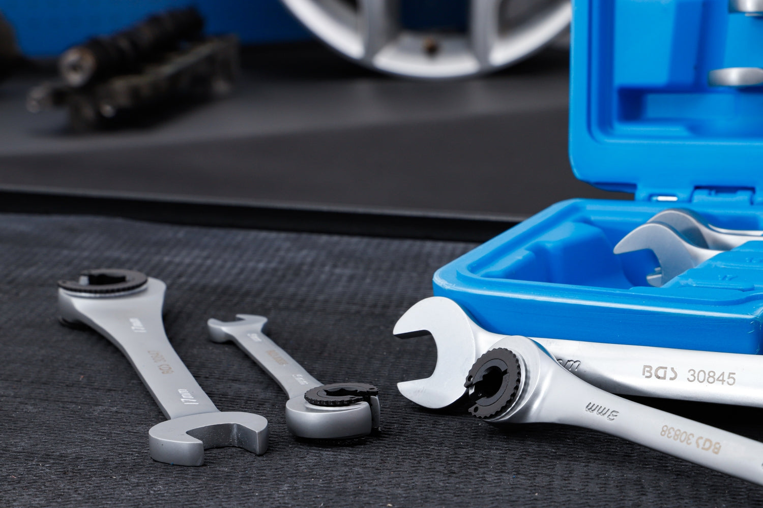 BGS 30849 Satz Ratschenringmaulschlüssel offen SW 8 - 17mm 9 teilig