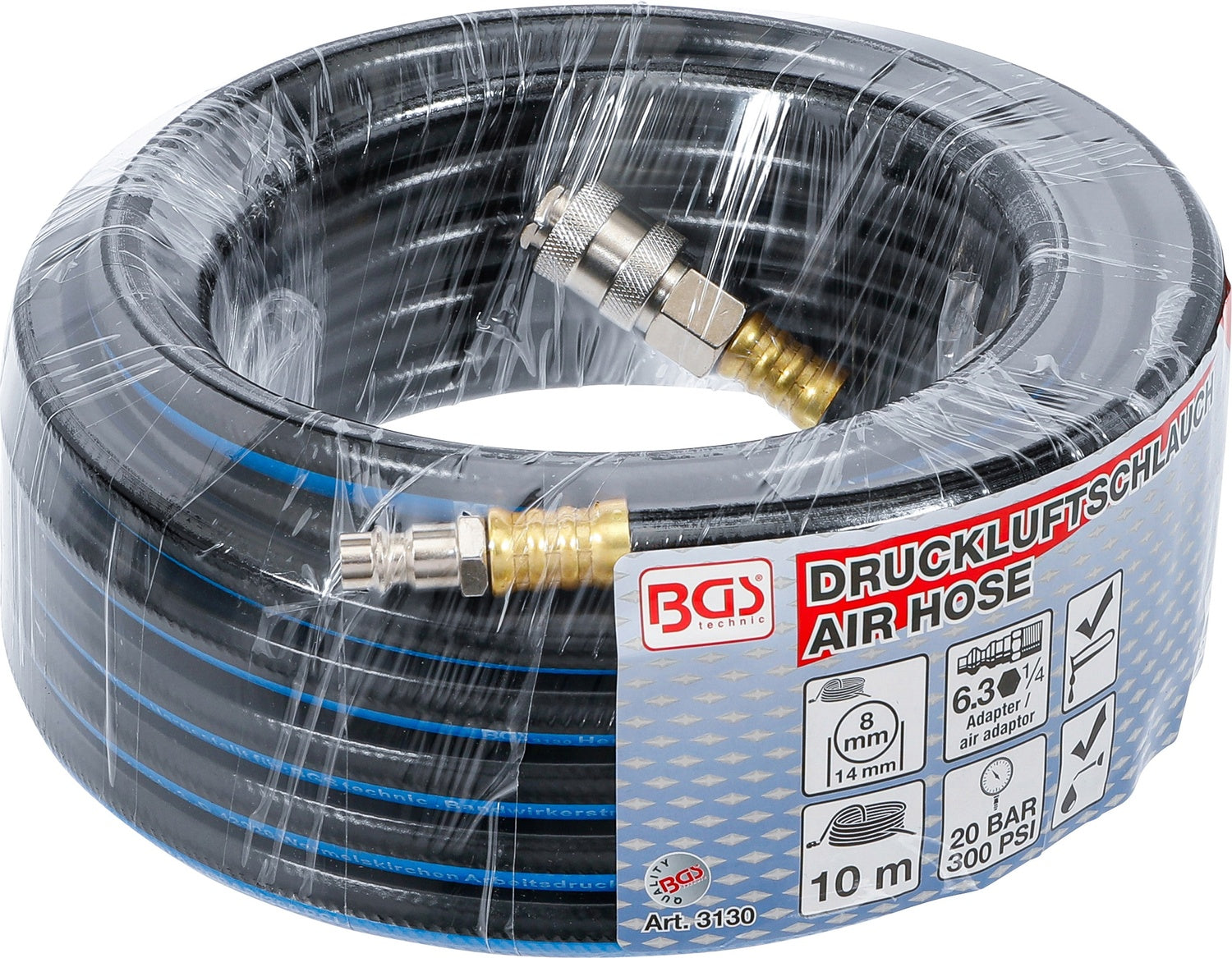 BGS 3130 Druckluftschlauch Länge 10 Meter Ø10mm aussen
