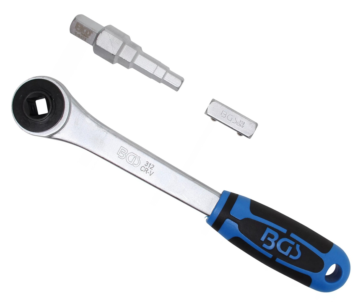 BGS 314 Durchsteckknarre mit Adapter und Stufenschlüssel Abtrieb Innenvierkant 12,5mm (1/2")