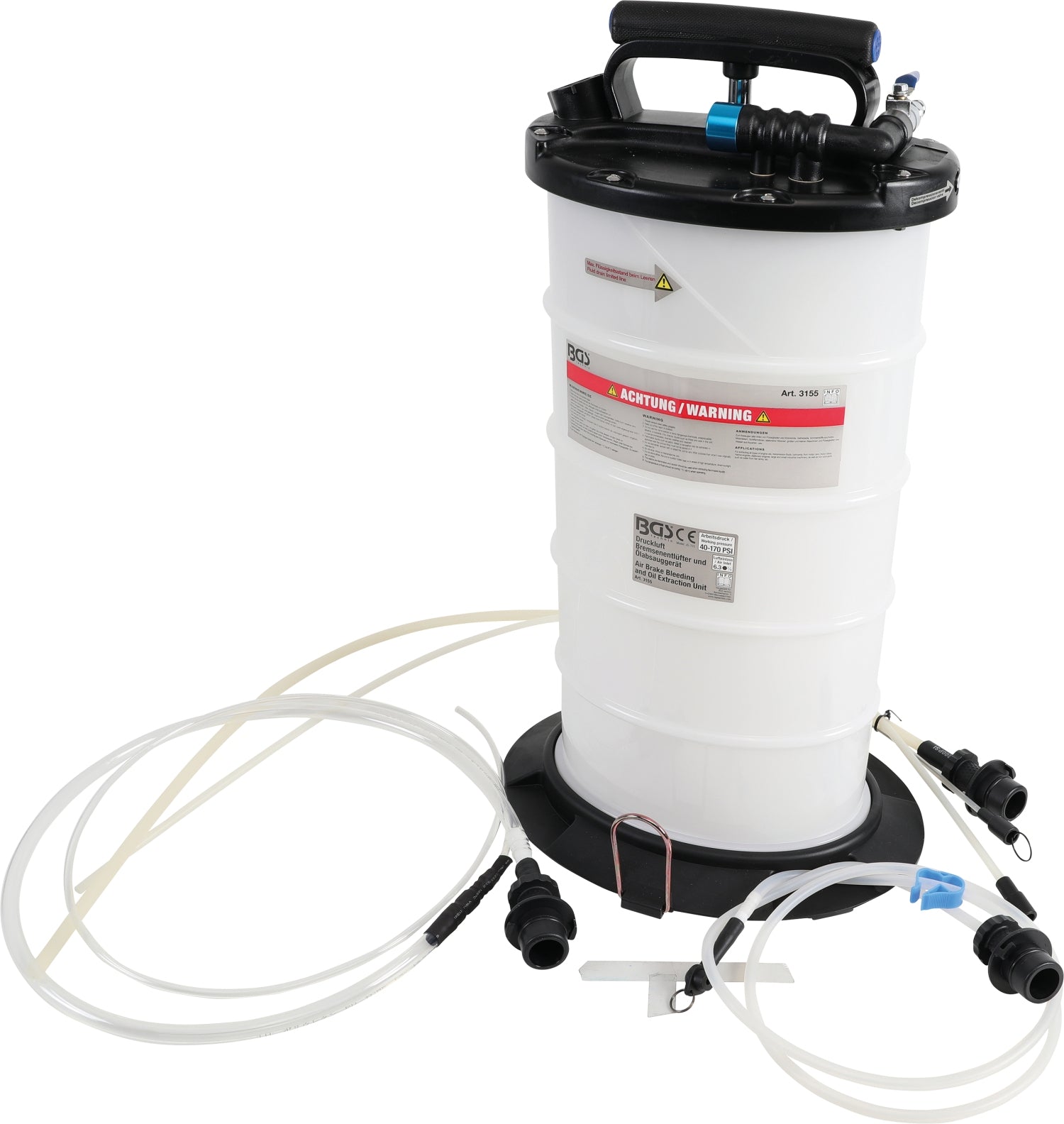 BGS 3155 Druckluft Bremsenentlüfter und Ölabsauggerät 10 Liter