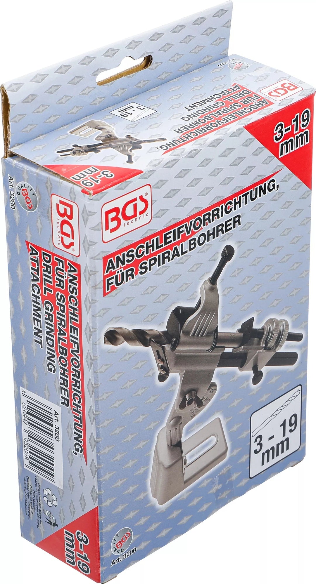BGS 3200 Anschleifvorrichtung für Spiralbohrer Ø3-19mm für Schleifbock