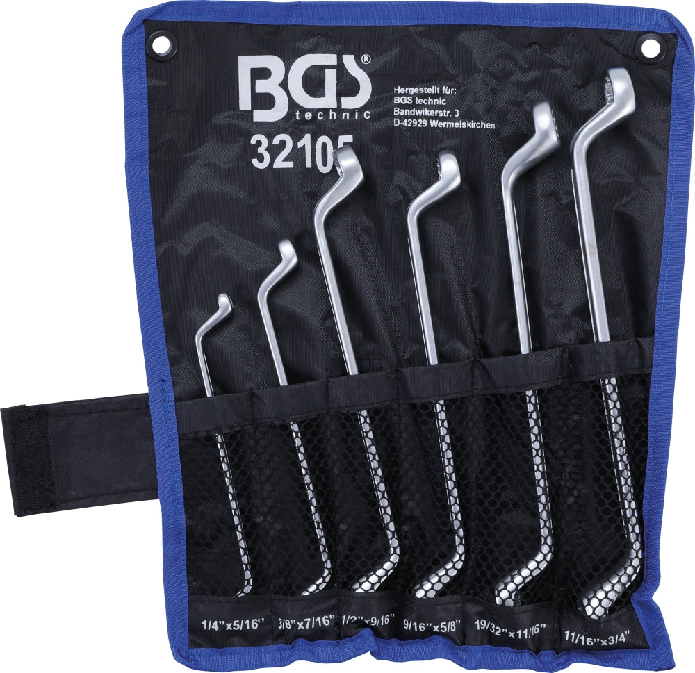 BGS 32105 ZOLL Satz Doppelringschlüssel gekröpft 1/4" - 3/4" 6 teilig kalt geschmiedet