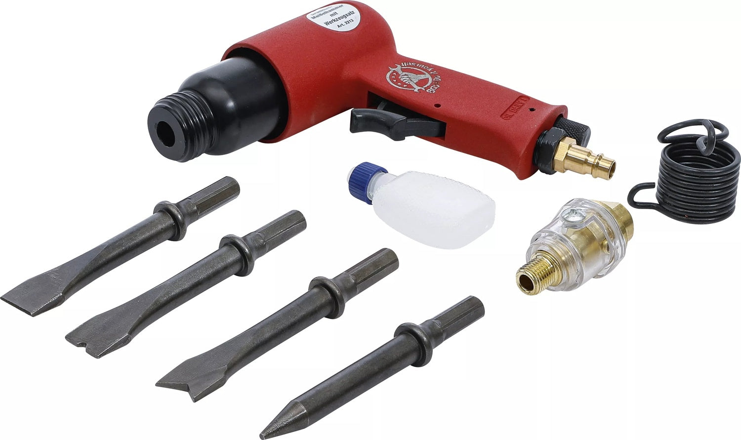 BGS DIY 3213 Satz Druckluft Meißelhammer mit Werkzeug 8 teilig