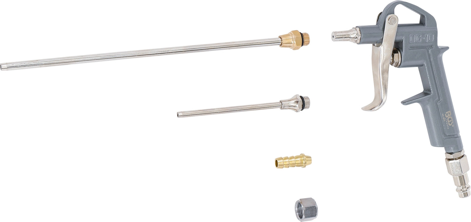 BGS 3215 Druckluft Ausblaspistole mit 3 Düsen, Verlängerung & Anschluss Schnellkupplung