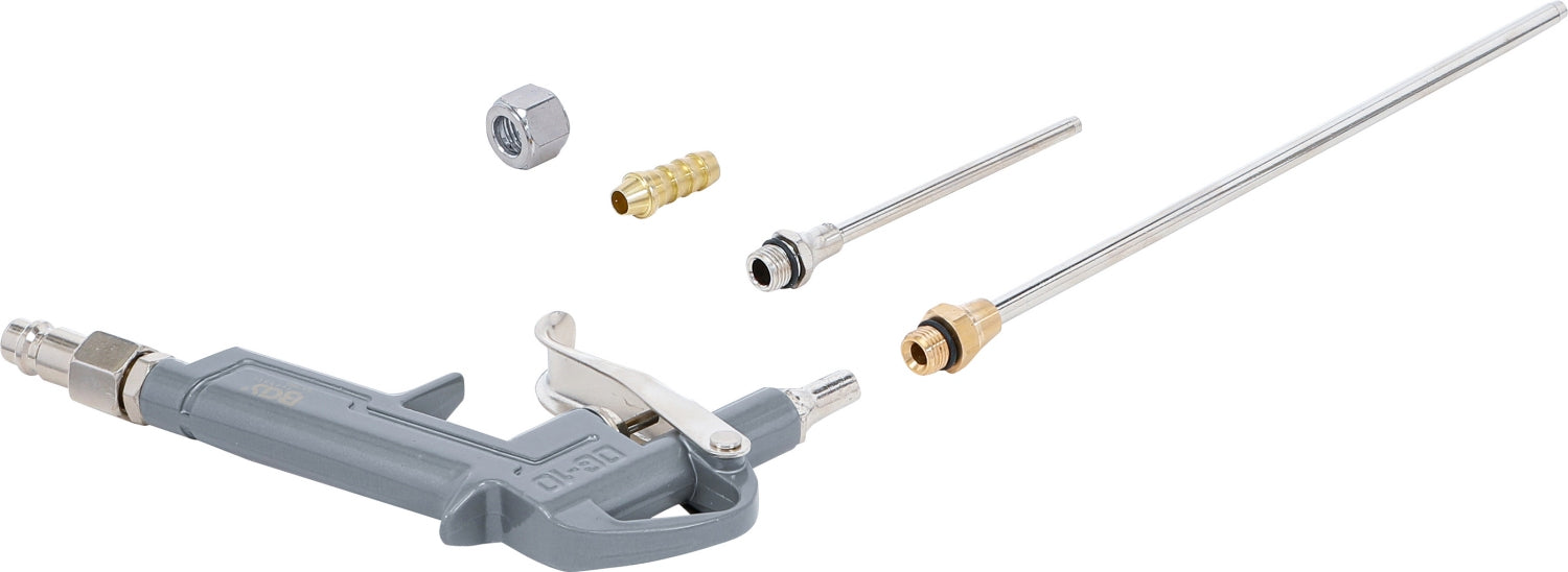 BGS 3215 Druckluft Ausblaspistole mit 3 Düsen, Verlängerung & Anschluss Schnellkupplung