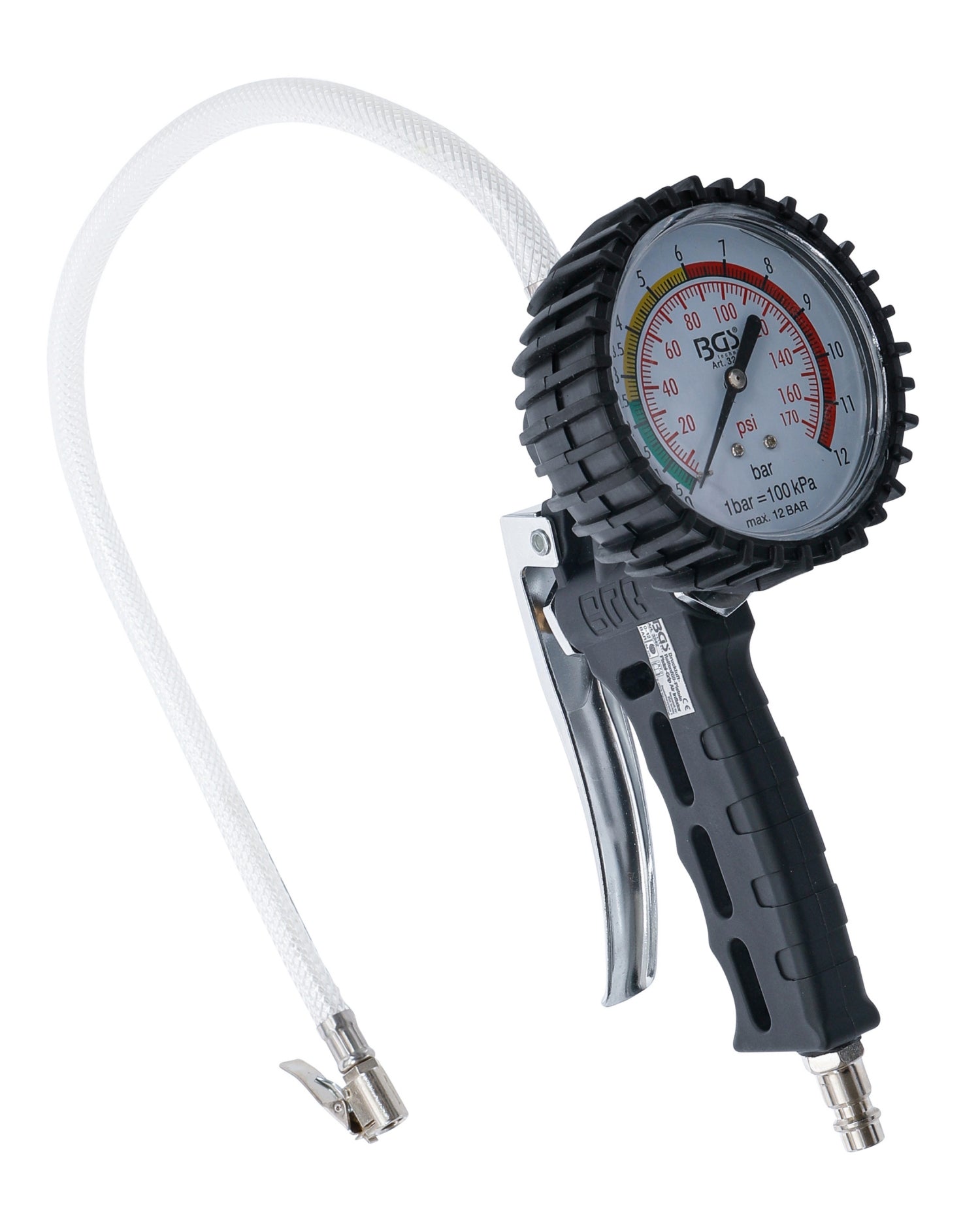 BGS 3242 Druckluft Reifenfüllpistole Reifenfüller 0 - 12 bar Schlauchlänge 0,54m