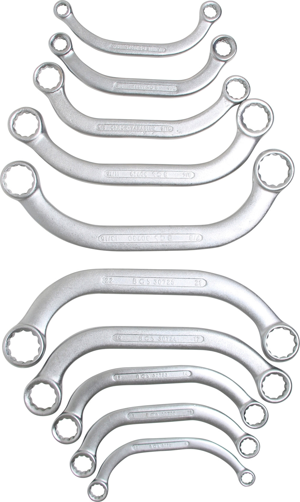 BGS 32500 Satz Ringmaulschlüssel Zollgrößen metrisch 50 teilig