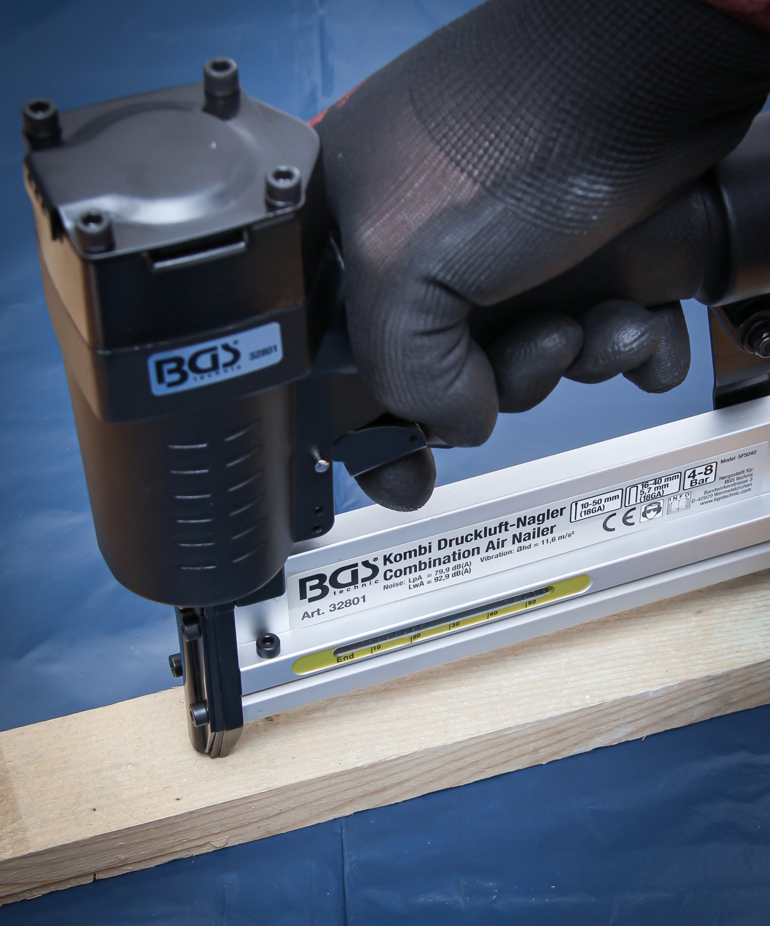 BGS 32801 Druckluft Kombinagler für Klammern & Nägel