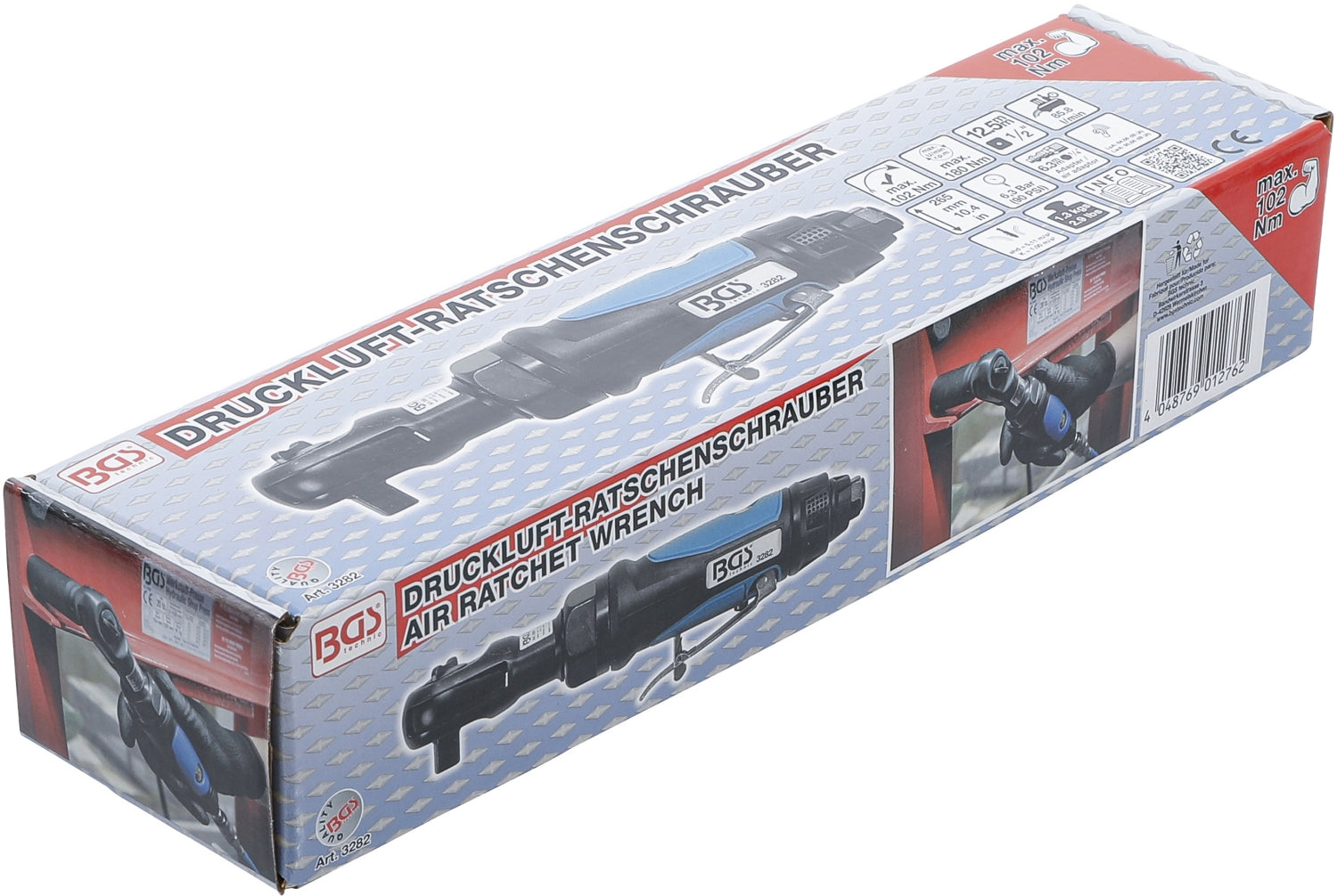 BGS 3282 Druckluft Ratsche / Ratschenschrauber max. Drehmoment 102 Nm Antrieb 12,5mm (1/2")